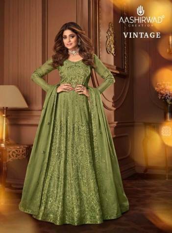 Vintage By Aashirwad Creation Designer Partywear Gown Collection
